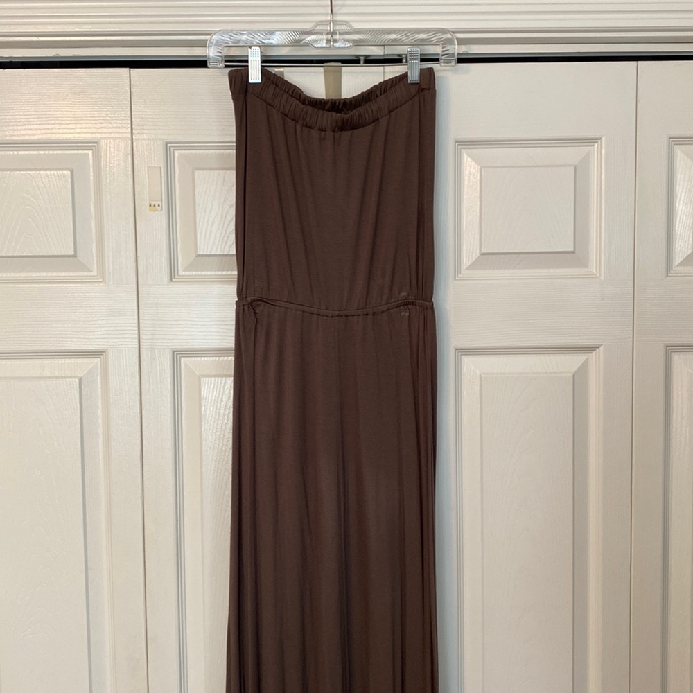 Gorgeous strapless maxi dress - brown